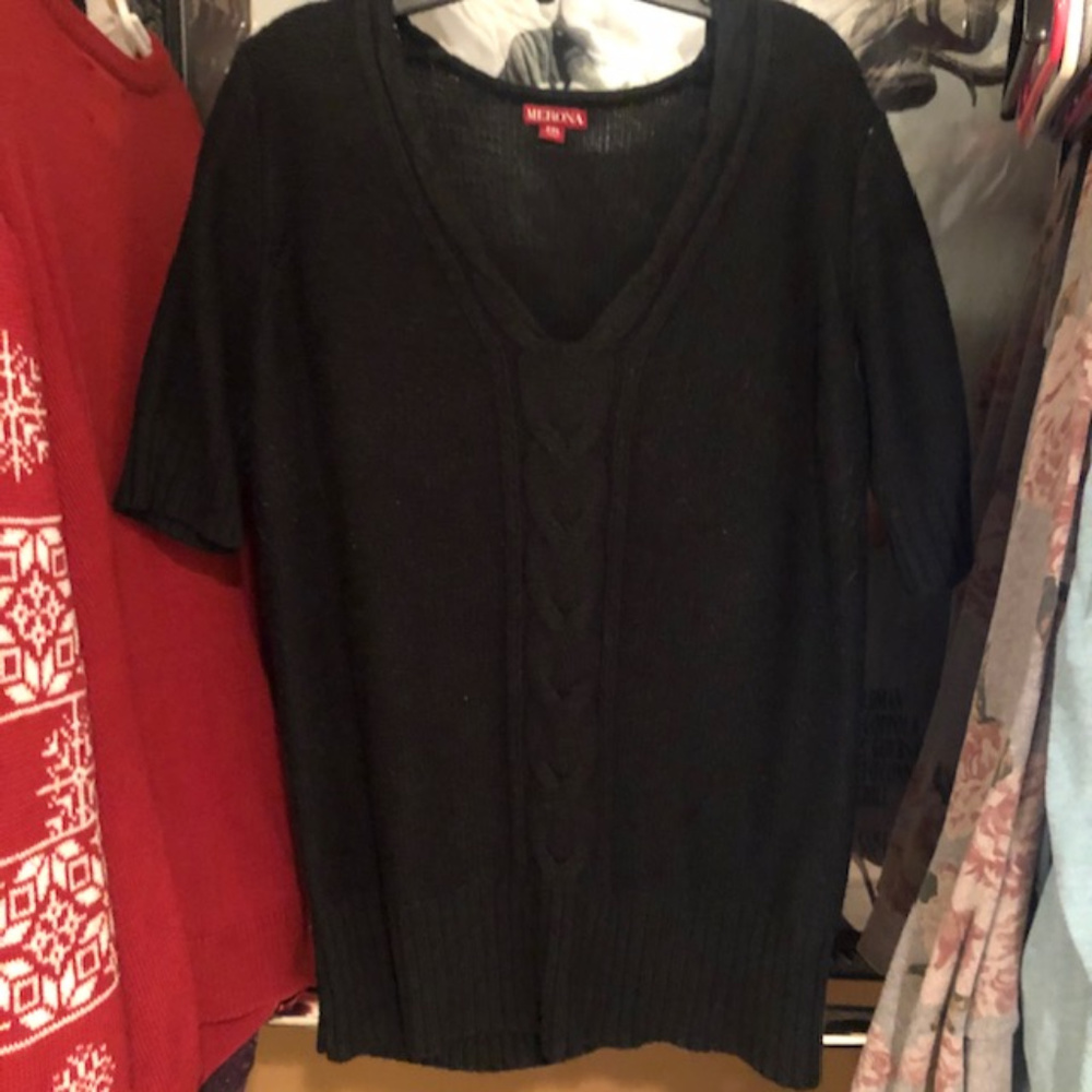 Merona XXL Short Sleeve Sweater Black